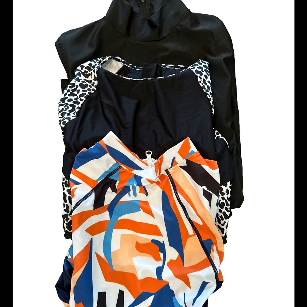Bundle of three swimsuits rash guard size M/L